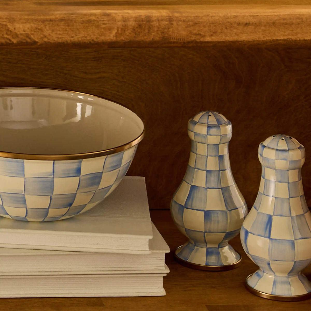 Sky Check Salt & Pepper Shakers