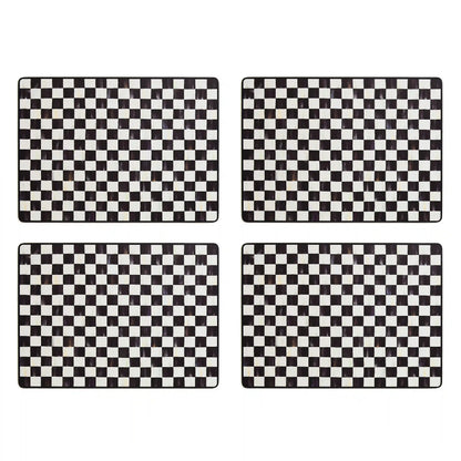 Violet Check Cork Back Placemats, Set of 4