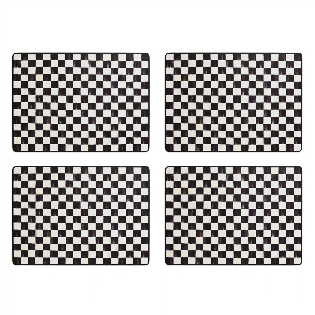 Mocha Check Cork Back Placemats, Set of 4