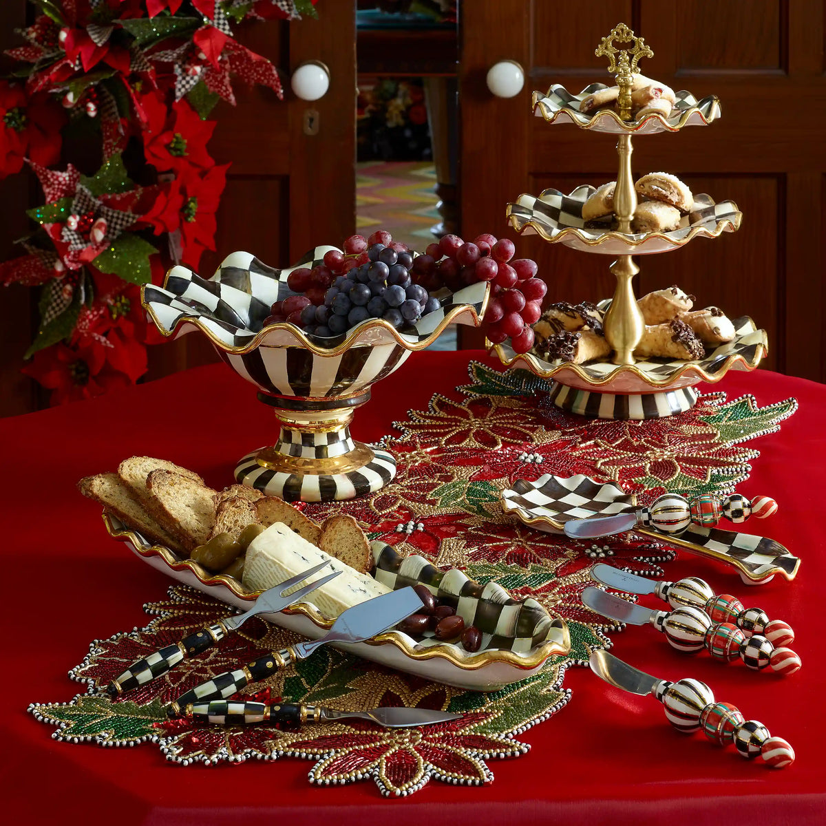 Courtly Check Ceramic Three Tier Sweet Stand