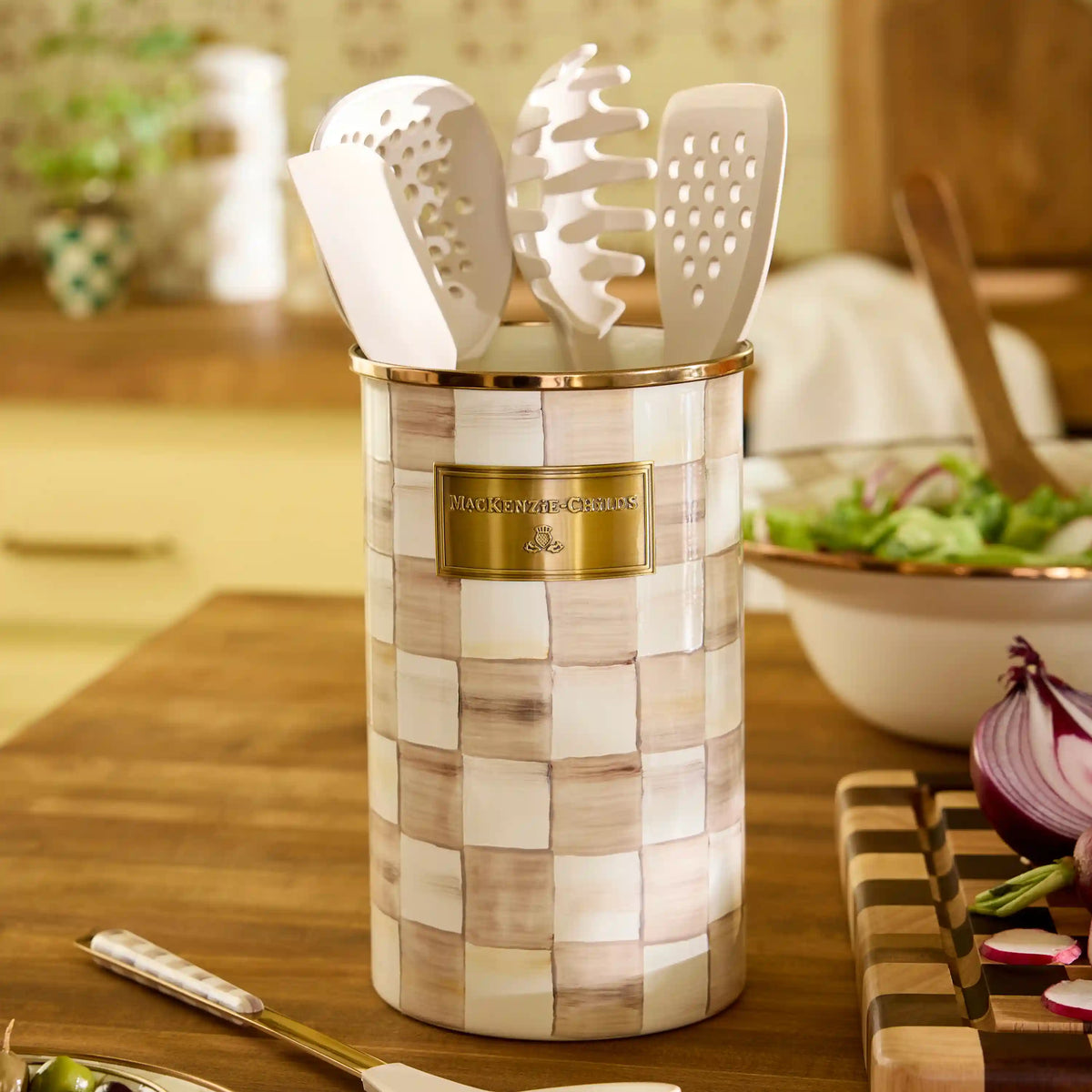 Sky Check Utensil Holder