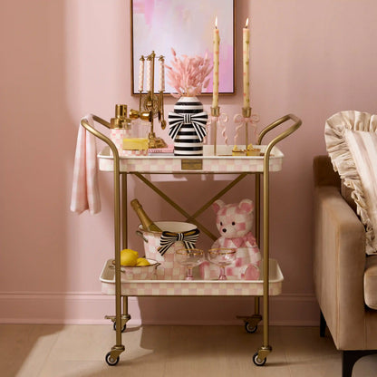 Violet Check 3-Tier Kitchen Cart