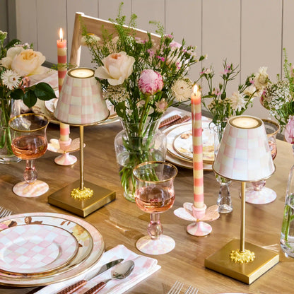 Rosy Check Tall Butterfly Candlesticks, Set of 2