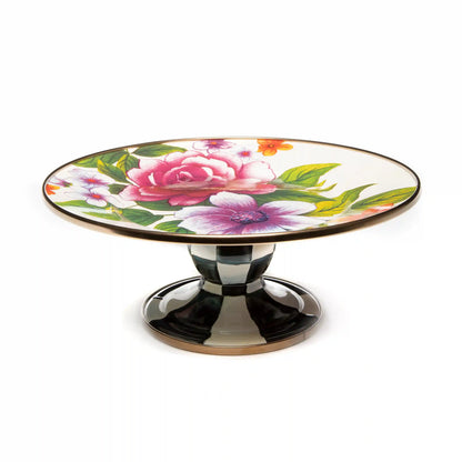 Wildflowers Pink Mini Pedestal Platter