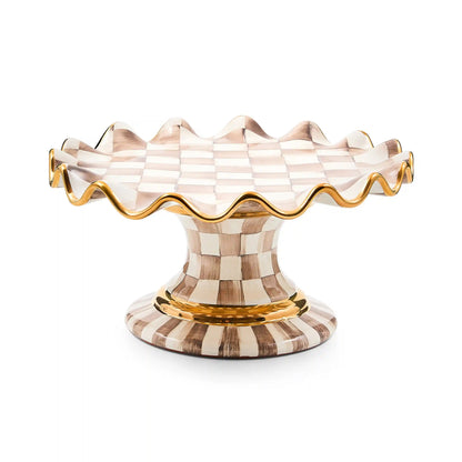 Courtly Check Ceramic Fluted Cake Stand