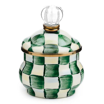 Sterling Check Lidded Sugar Bowl