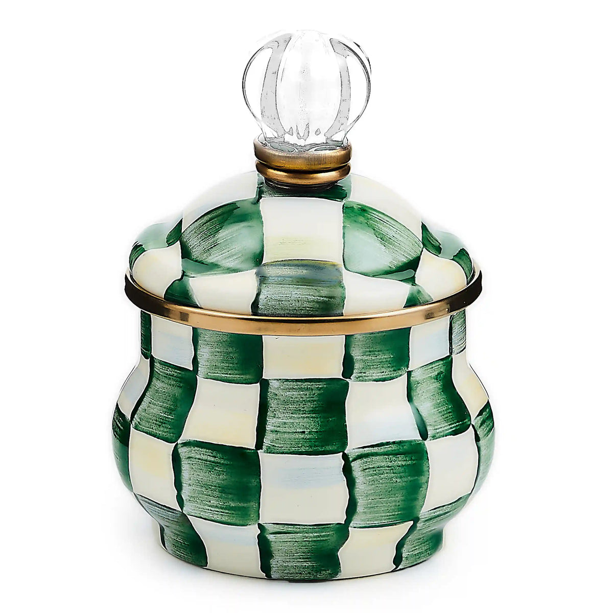 Mocha Check Lidded Sugar Bowl