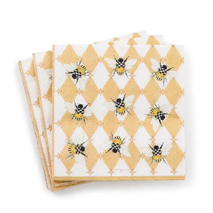 Emerald Check Cocktail Paper Napkins