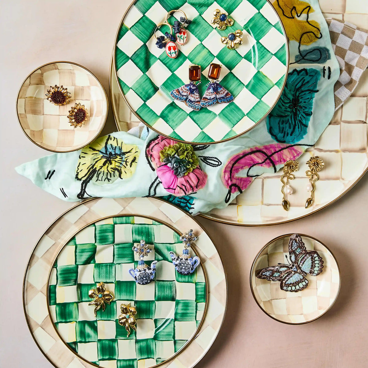 Violet Check Relish Dish
