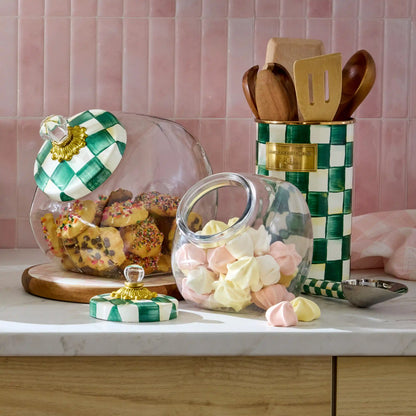 Sweets Jar with Courtly Check Enamel Lid