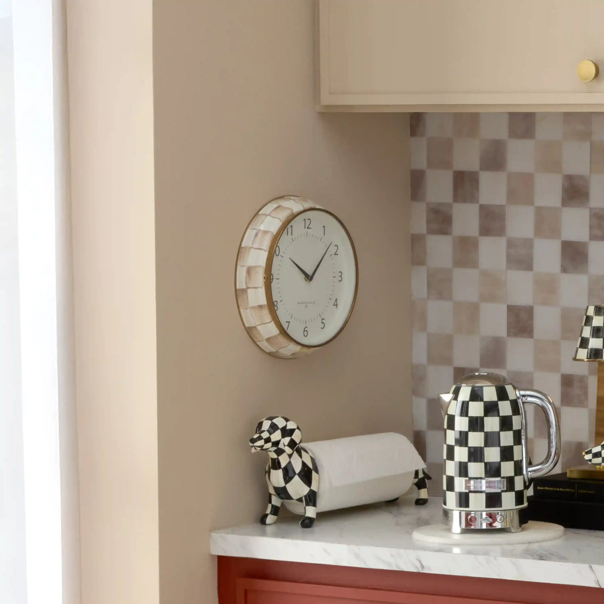 Courtly Check School Wall Clock