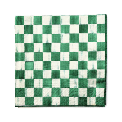 Rosy Check Dinner Paper Napkins