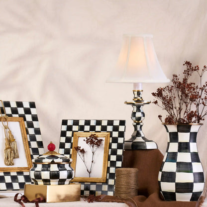 Royal Check Candlestick Lamp