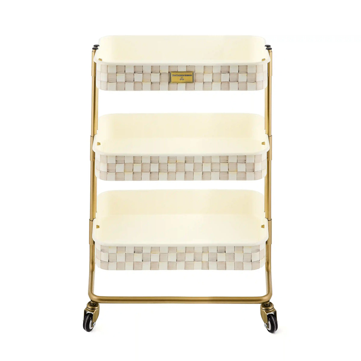 Violet Check 2-Tier Kitchen Cart
