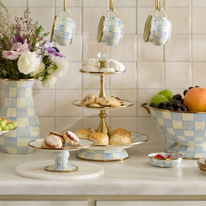 Emerald Check Two Tier Sweet Stand