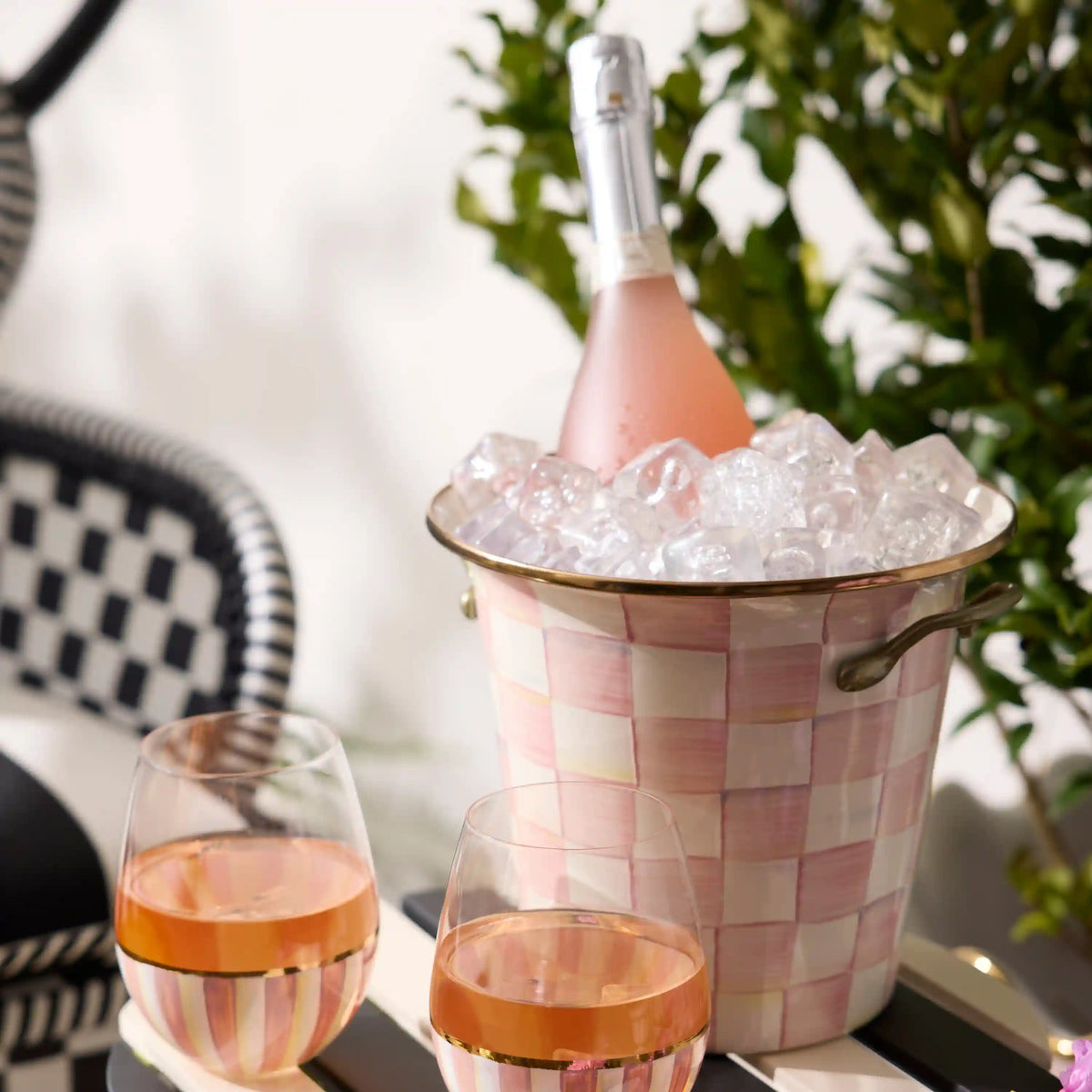 Violet Check Wine Cooler