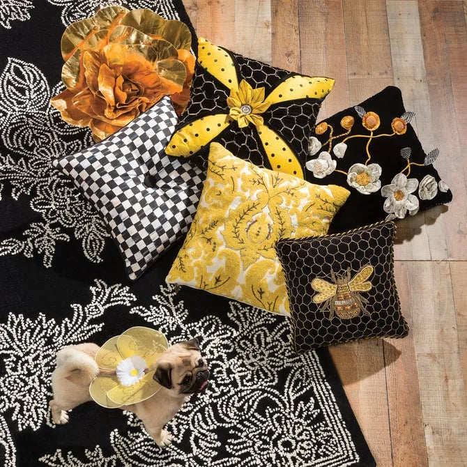 Queen Bee Black Throw Pillow