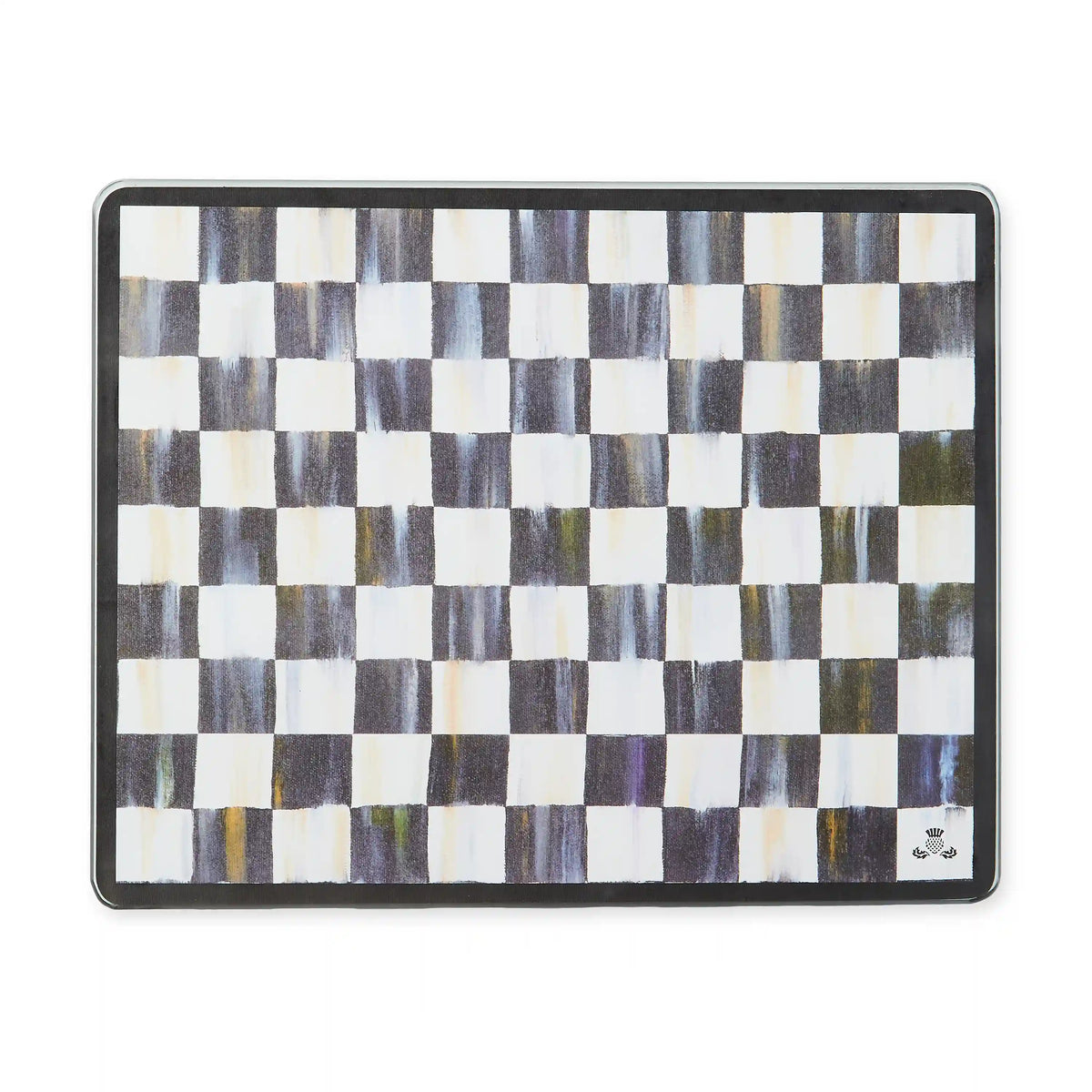 Violet Check Glass Cutting Boards, Set of 2