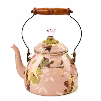 Wild Rose Brown 3 Quart Tea Kettle