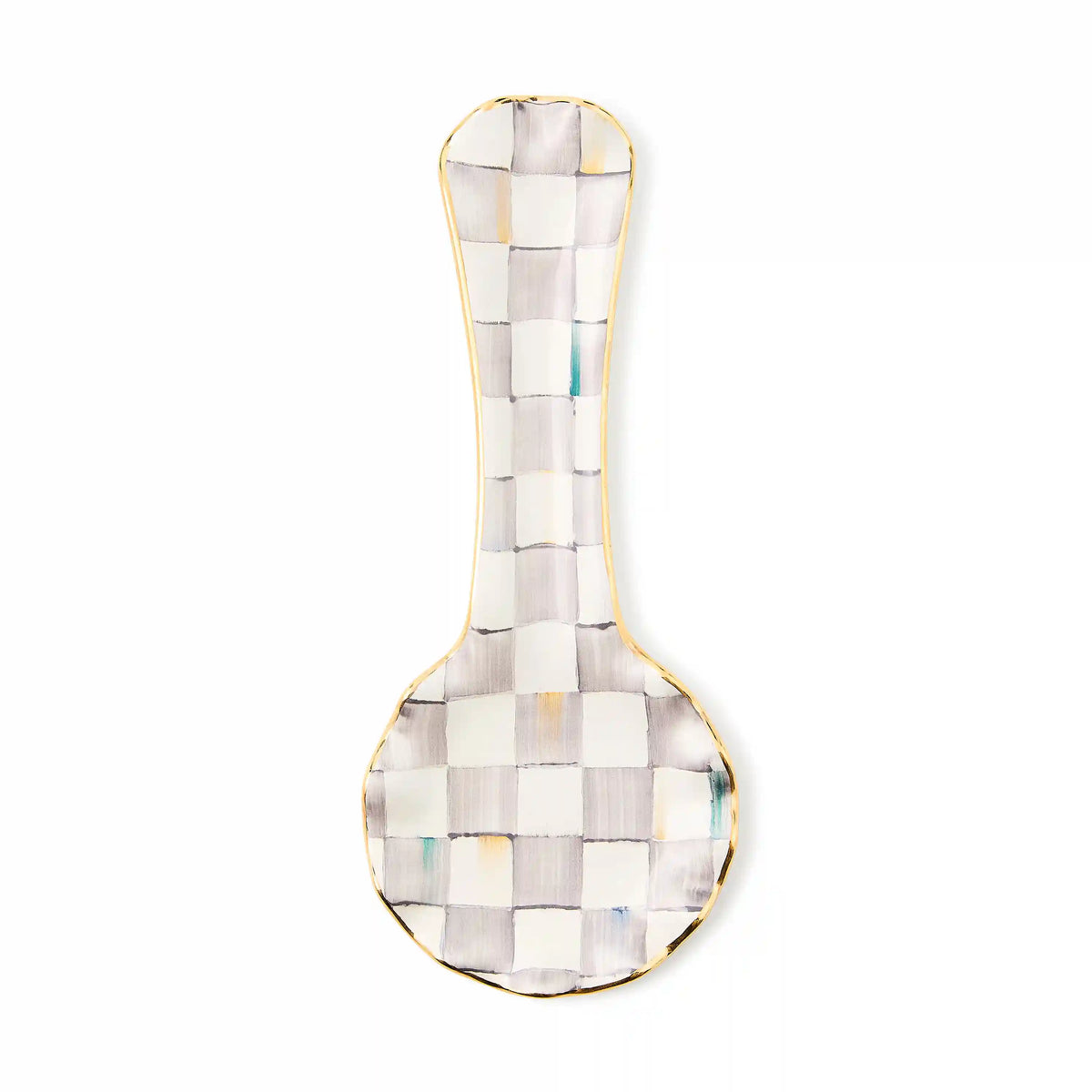 Sterling Check Ceramic Spoon Rest