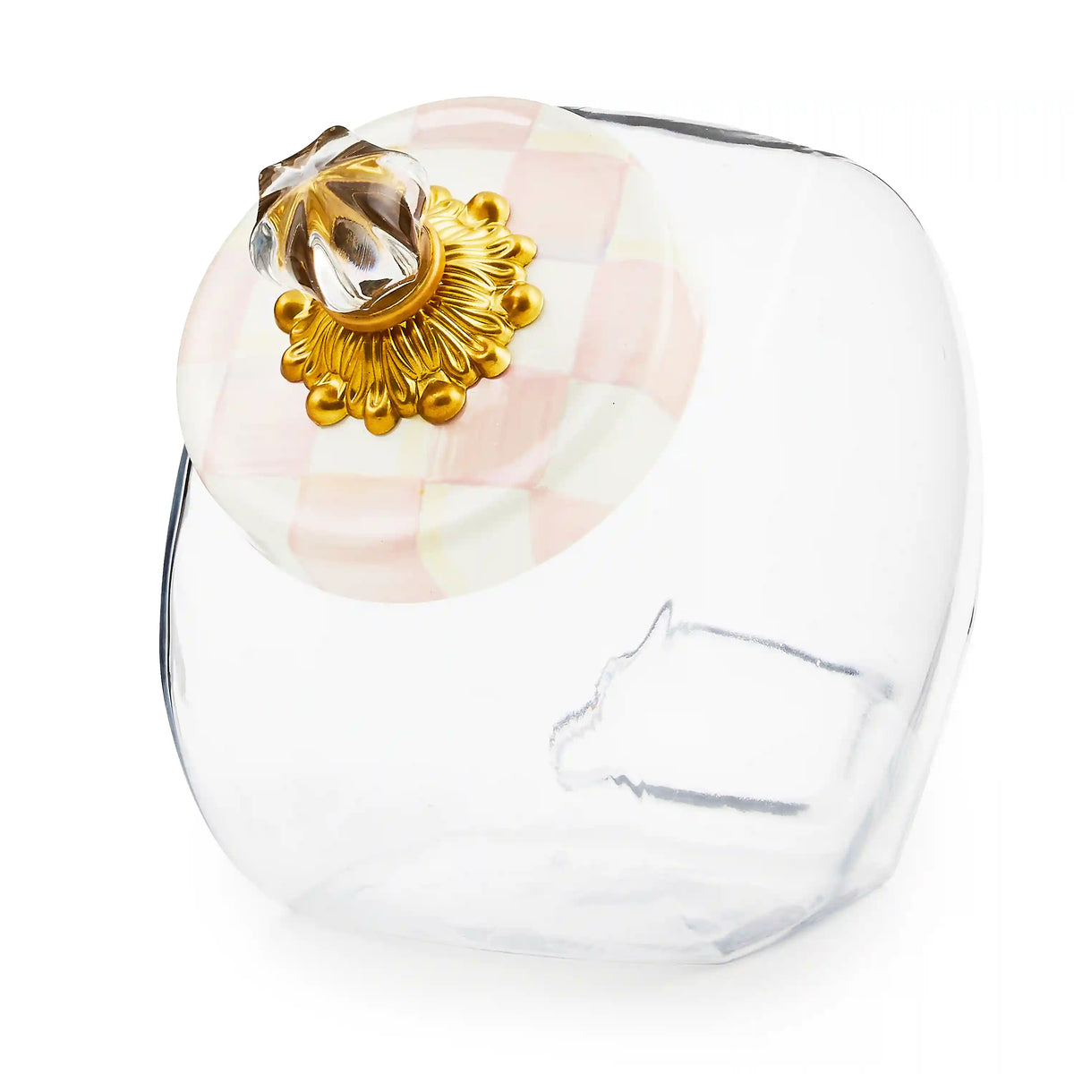Sweets Jar with Violet Check Lid