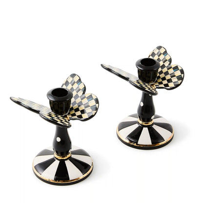 Courtly Check Butterfly Candle Holders, Set of 2