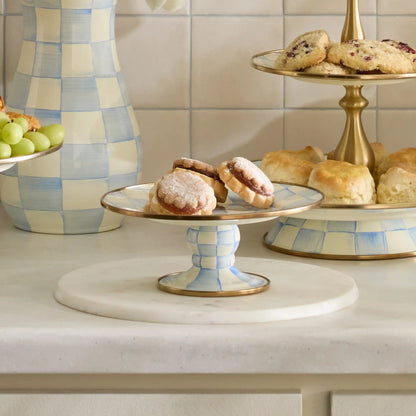 Sterling Check Mini Pedestal Platter