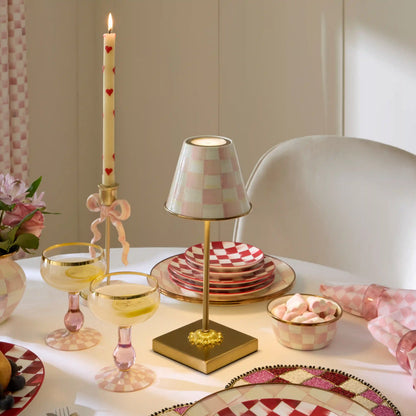 Courtly Check LED Rechargeable Cafe Table Lamp