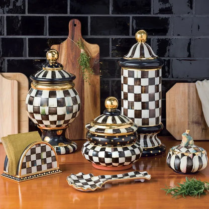 Courtly Check Ceramic Groovy Canister