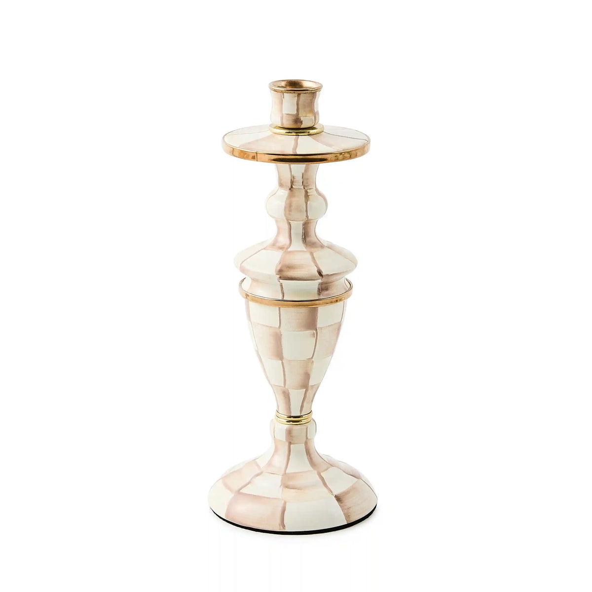 Violet Check Small Candlestick