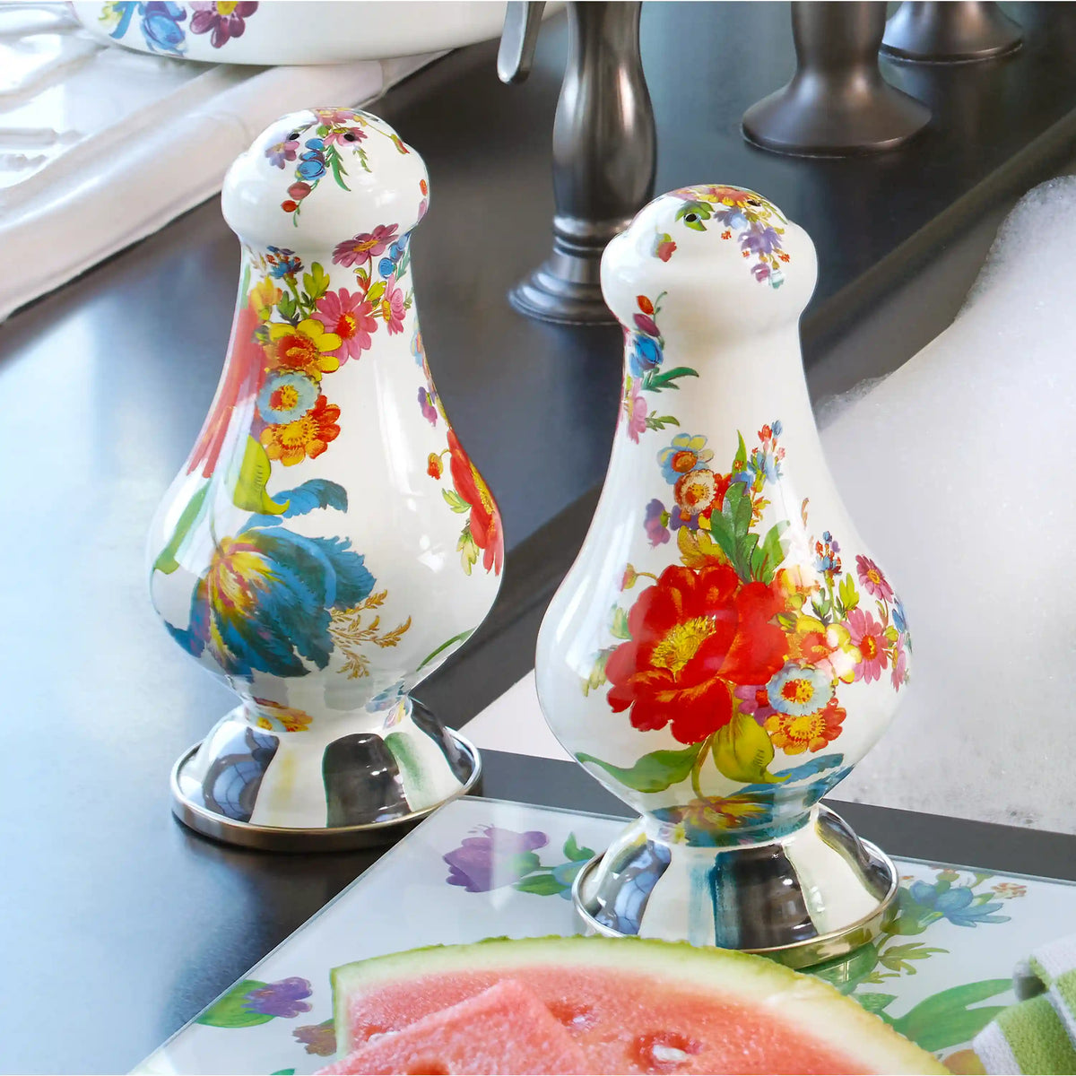 Sterling Check Large Salt & Pepper Shakers