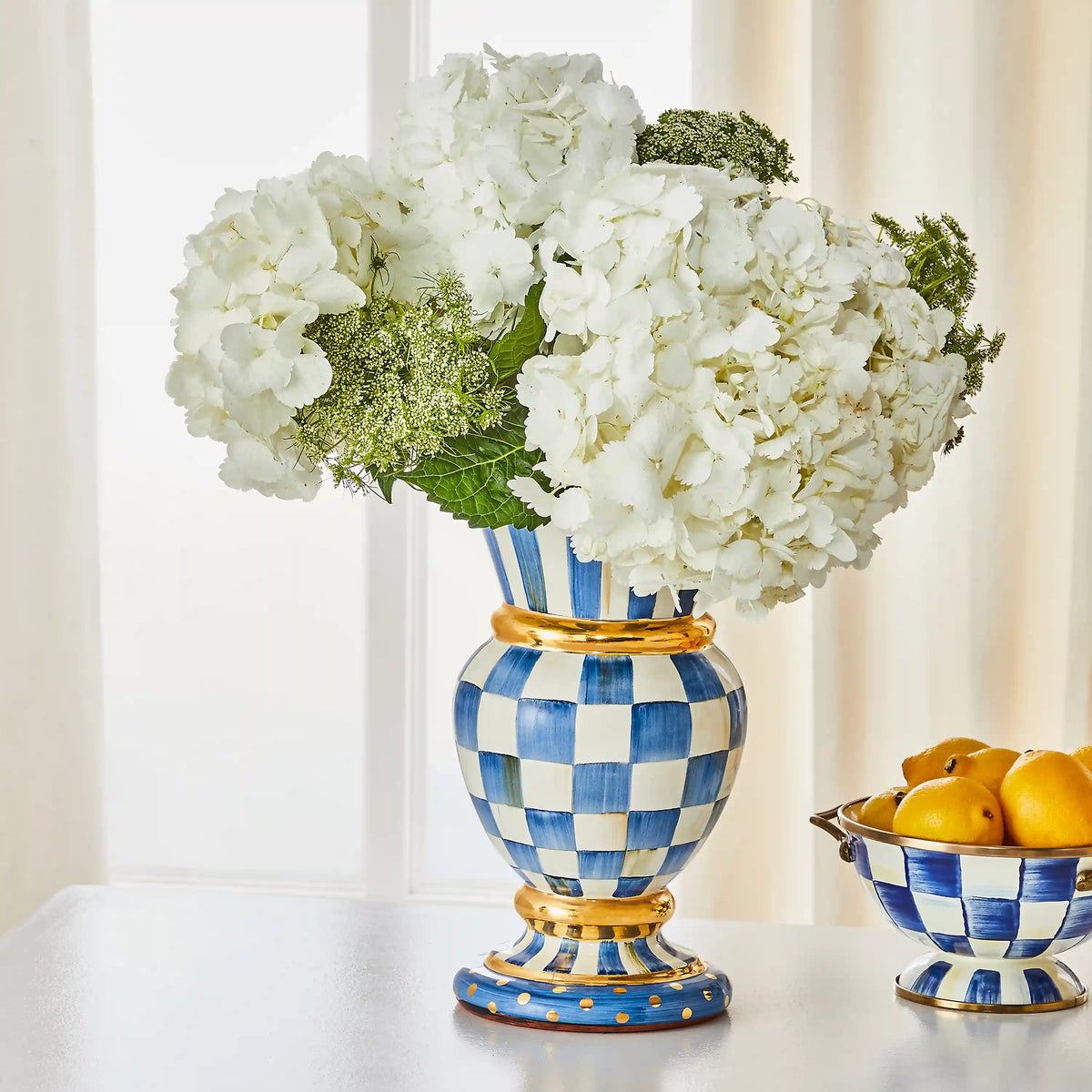 Parchment Check Great Vase