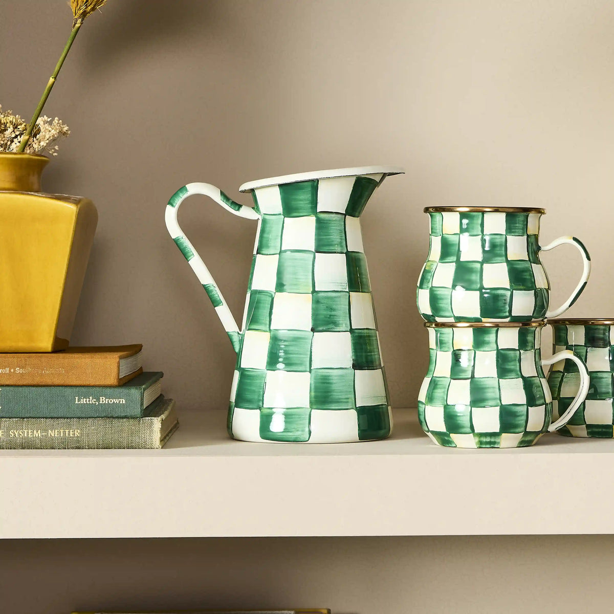 Emerald Check Large Practical Pitcher