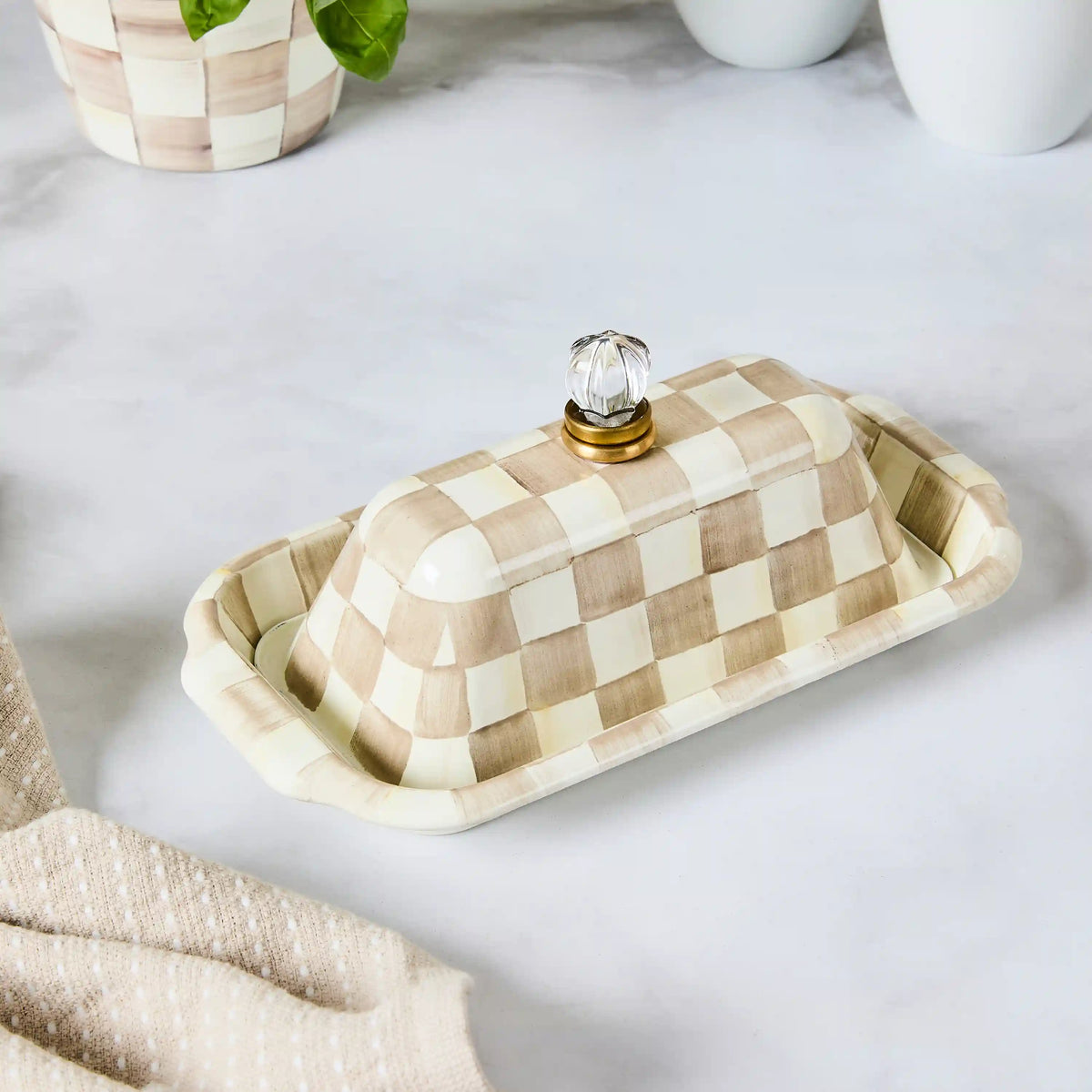 Mocha Check Butter Box