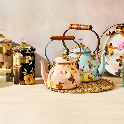 White Flower Market 2 Quart Tea Kettle