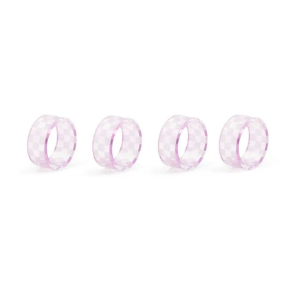 Lavender Check Napkin Rings, Set of 4