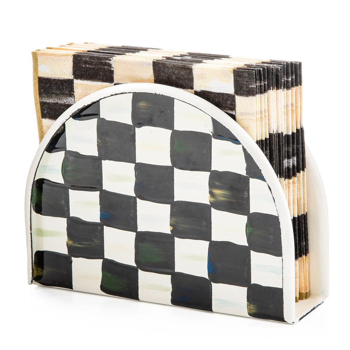 Violet Check Napkin Holder