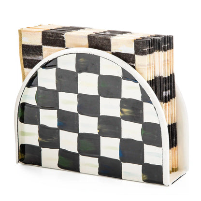 Violet Check Napkin Holder